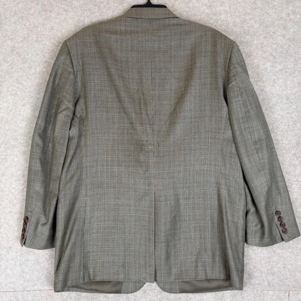 Lauren Ralph Lauren Sport Coat 44R Silk Wool Plaid Brown Blazer 4900030000
